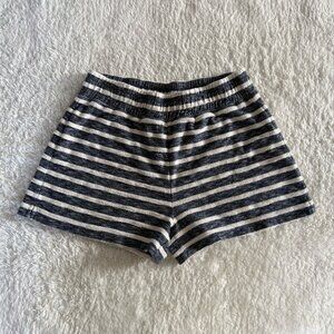 J.Crew Terry Boxer Shorts Women’s Medium Navy White Stripe Lounge
